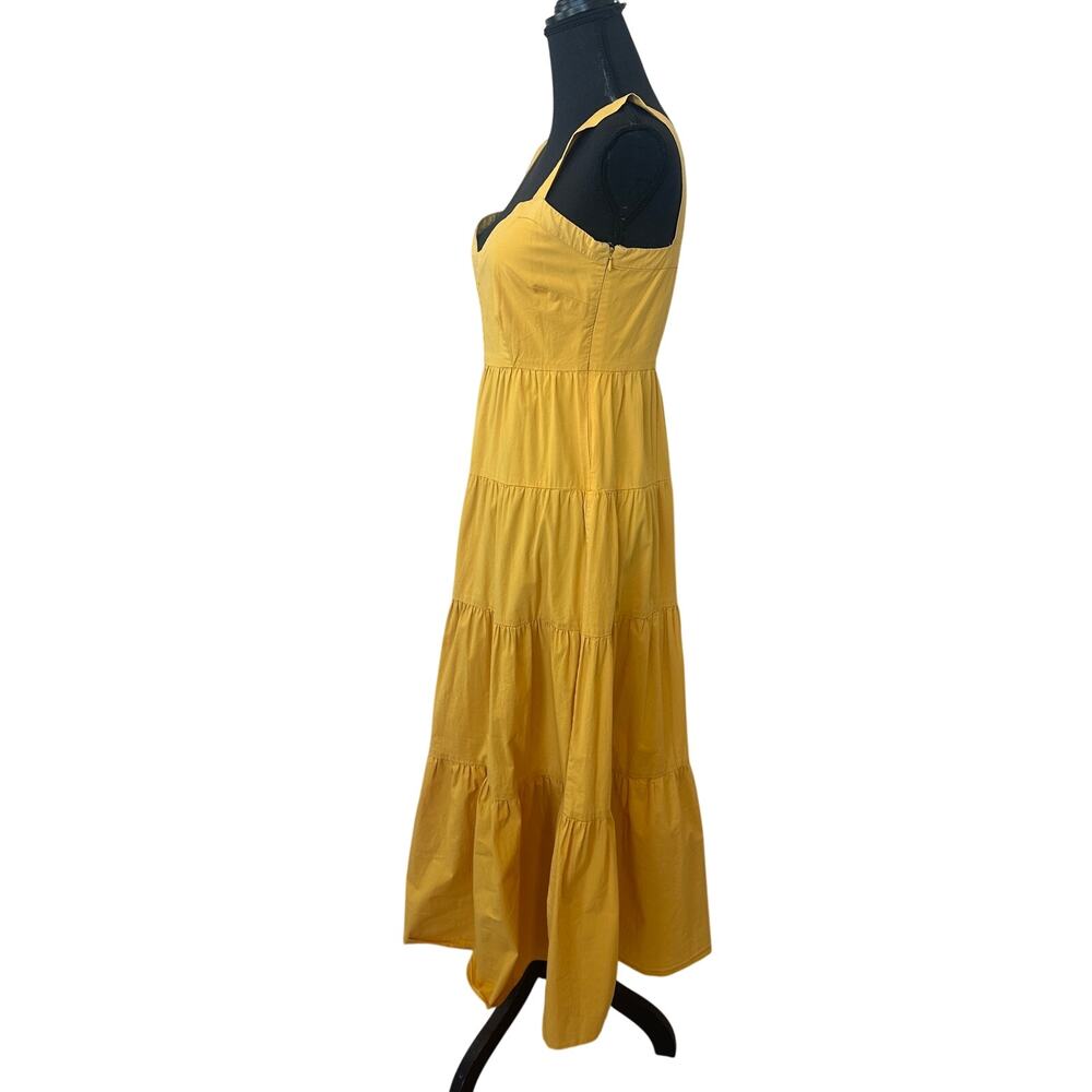 Color Me Courtney Mustard Tiered Ruffle Maxi Dress SIZE 2 Cottage Sundress $400 - Picture 12 of 14